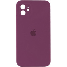 Чехол Silicone Case Square Full Camera Protective (AA) для Apple iPhone 11 (6.1") (Бордовый)