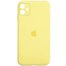Чехол Silicone Case Square Full Camera Protective (AA) для Apple iPhone 11 (6.1") (Желтый)