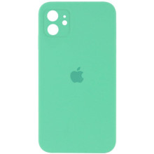 Чехол Silicone Case Square Full Camera Protective (AA) для Apple iPhone 11 (6.1") – Зеленый