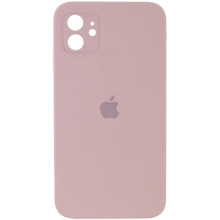 Чехол Silicone Case Square Full Camera Protective (AA) для Apple iPhone 11 (6.1") (Розовый)