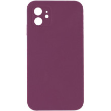 Чехол Silicone Case Square Full Camera Protective (AA) NOLOGO для Apple iPhone 11 (6.1") – Бордовый