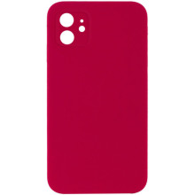 Чехол Silicone Case Square Full Camera Protective (AA) NOLOGO для Apple iPhone 11 (6.1") – Красный