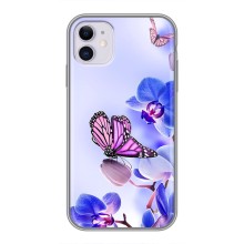 Чохли з квітами для iPhone 11 (VPrint) (Метелик на квітах)