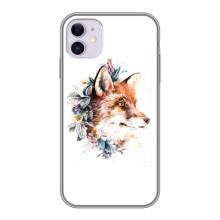 Чохли з картинкою Лисичка для iPhone 11 (VPrint) (Лиса в квітах)