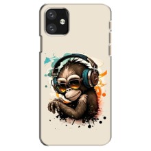 Чохол з Мавпами iPhone 11 - (AlphaPrint) (Макака в навушниках)