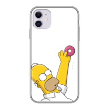 Чjхол з Сімпсонами для iPhone 11 (VPrint) (Гомер з пончиком)