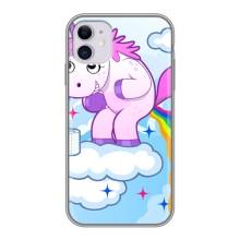 Чехол Unicorn на iPhone 11 (Радуга единорожка)