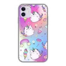 Чехол Unicorn на iPhone 11 (Радуга и Единорог)