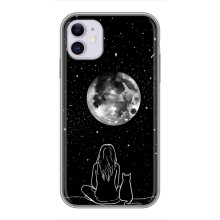 Чохол з малюнком кіт на iPhone 11 (Дівчина з котом)