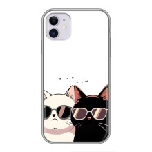 Чохол з малюнком кіт на iPhone 11 (Коти в окулярах)