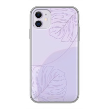Чехол цветочный дизайн для iPhone 11 – Монстера фиолетовая