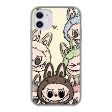 Чехол с Лабубу на iPhone 11 (Коллаж Лабубу)