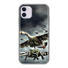 Чехол с мемами тралалело тралала для iPhone 11 – Гусини и крокодило