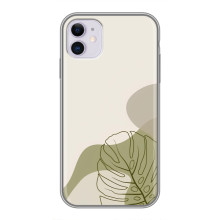Силиконовый чехол с принтом в цветах на iPhone 11 – Монстера зелёная