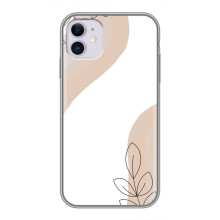 Силиконовый чехол с принтом в цветах на iPhone 11 – Нюдовый дизайн