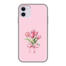 Чохол з розовим принтом для iPhone 11 (Букет квітів)