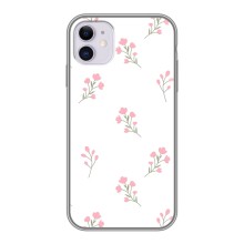 Чохол з розовим принтом для iPhone 11 (Рожеві квіти)