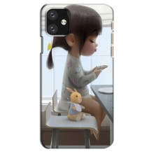 Девчачий Чехол для iPhone 11 (Девочка с игрушкой)
