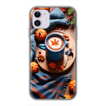Чехол с уникальным дизайном «Осень с кофе» для iPhone 11 – Кофе и тыквы