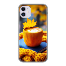Чехол с уникальным дизайном «Осень с кофе» для iPhone 11 – Кофе с жёлтым