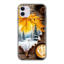 Чехол с уникальным дизайном «Осень с кофе» для iPhone 11 – Осенне-зимнее кофе