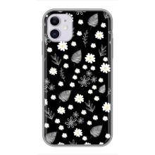 Чохли з тематикою "КВІТИ" на iPhone 11 (цвітіння на чорному)