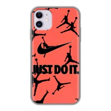 Силиконовый Чехол Nike Air Jordan на Айфон 11 (Just Do It)