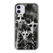 Силіконовий чохол з КАРТИНКАМИ літо для iPhone 11 (AlphaPrint) (Жирафи в окулярах)