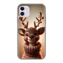 Яскравий чохол для iPhone 11 з Зимові Оленята – Олень в светрі