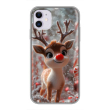 Яркий чехол для iPhone 11 с Зимними Оленятами