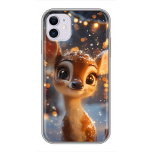 Яскравий чохол для iPhone 11 з Зимові Оленята – Оленятко серед герлянд