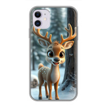 Яскравий чохол для iPhone 11 з Зимові Оленята – Оленятко в лісі