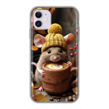 Печатный чехол «Зверята с кофе» для iPhone 11 – Медведь с кофе