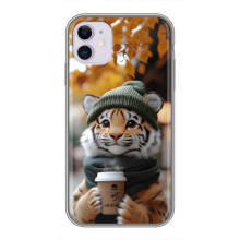 Печатный чехол «Зверята с кофе» для iPhone 11 – Тигр с кофе