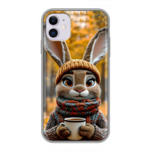 Печатный чехол «Зверята с кофе» для iPhone 11 – Зайчик с кофе