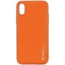 Кожаный чехол Xshield для Apple iPhone XR (6.1") – Оранжевый