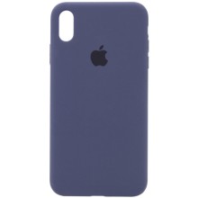 Чехол Silicone Case Full Protective (AA) для Apple iPhone XR (6.1") (Темный Синий)