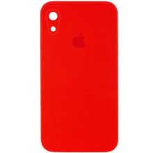 Чехол Silicone Case Square Full Camera Protective (AA) для Apple iPhone XR (6.1") (Красный)