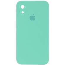 Чехол Silicone Case Square Full Camera Protective (AA) для Apple iPhone XR (6.1") (Бирюзовый)