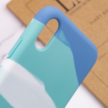 Чехол Silicone case full Aquarelle для Apple iPhone XR (6.1") – Бирюзово-белый