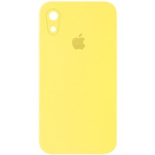 Чехол Silicone Case Square Full Camera Protective (AA) для Apple iPhone XR (6.1") (Желтый)