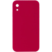 Чехол Silicone Case Square Full Camera Protective (AA) NOLOGO для Apple iPhone XR (6.1") – Красный