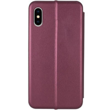 Кожаный чехол-книжка Classy для Apple iPhone XR (6.1") – Бордовый