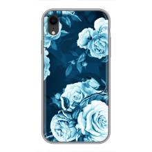 Чехлы (ART) Цветы на iPhone Xr (VPrint) (Голубые Бутоны)