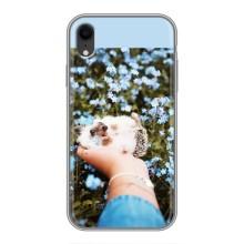 Чохли з зображенням різних тварин на iPhone Xr (Їжачок в руці)