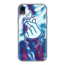 Чохол з принтом для iPhone Xr (AlphaPrint - Знак сердечка) (Радужне серце)