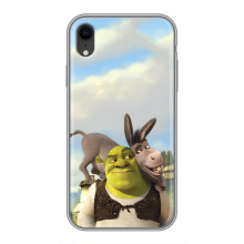 Чехол с мультфильмом Шрек на iPhone Xr – Шрек и осел