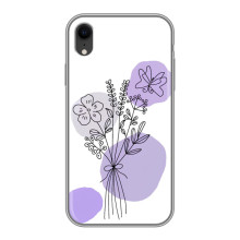 Силиконовый чехол с принтом в цветах на iPhone Xr – Фиолетовый букет