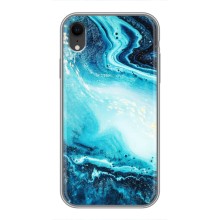 Мраморный чехол на iPhone Xr (VPrint) (Голубой мрамор)