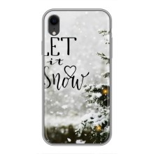 Новорічні, Святкові Чохли для iPhone Xr - 2024 год (Let it snow)